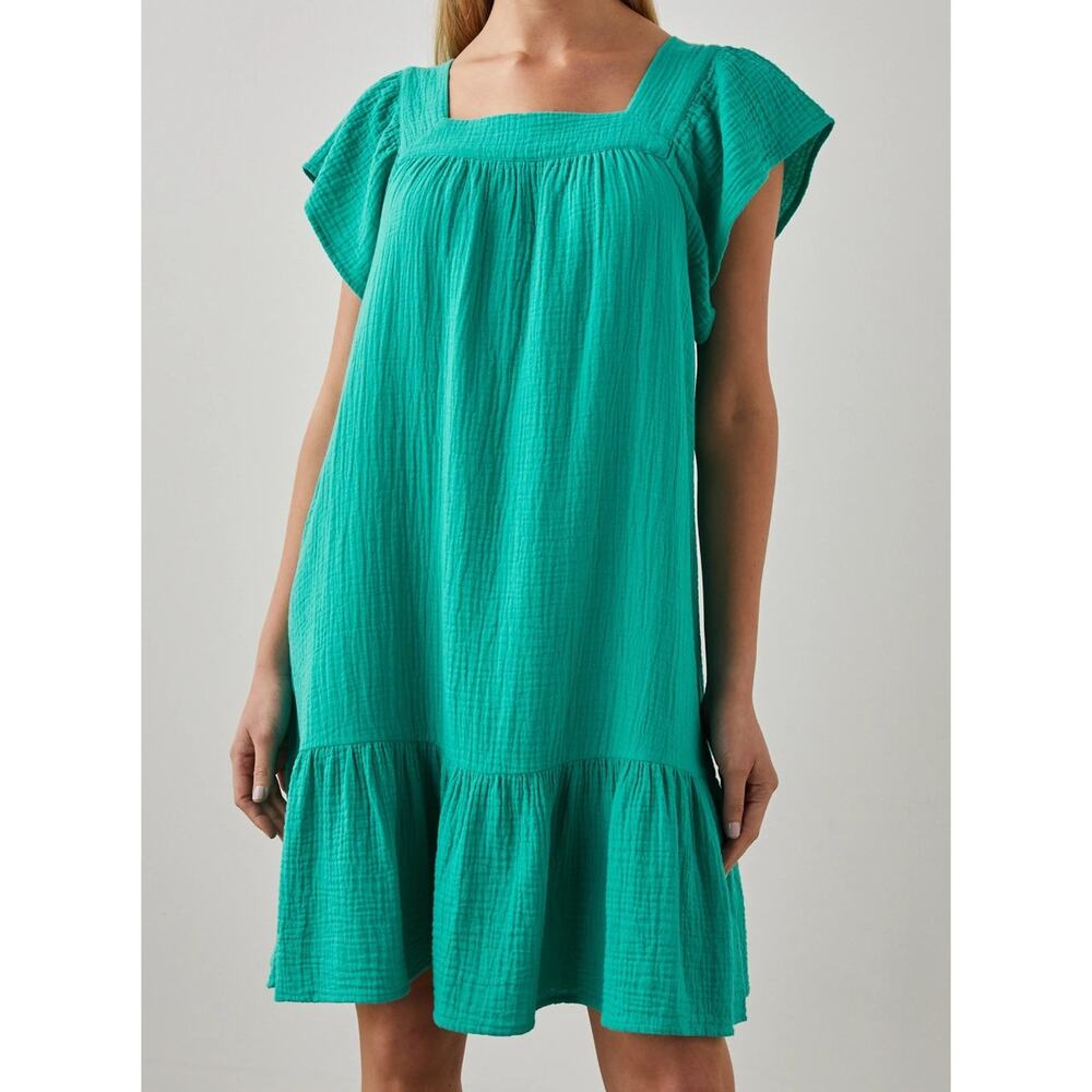 Rails Everdeen Dress Emerald Green Organic Cotton Sz M Boho Preppy Gauzy